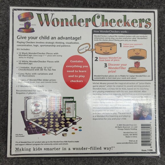 Wonder Checkers Game Educational Kit New & Factory Sealed Kids Strategy Learning - Picture 2 of 8